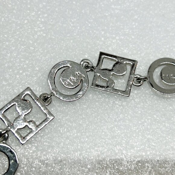 Vintage M4M Crystal Bracelet w Geometric Design Purple Green Blue - Picture 7 of 9